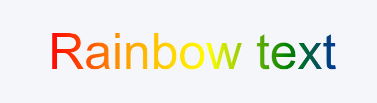 CSS Rainbow Text Initial Phase with gradient background clipped
