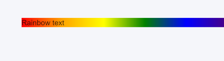 CSS Rainbow Text Initial Phase with a gradient