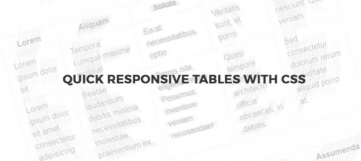 Simple Responsive Tables With CSS