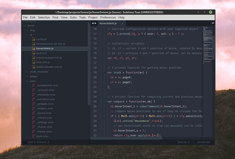 sublime text material theme